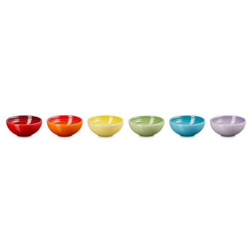 Set of 6 Rainbow Pinch Bowls