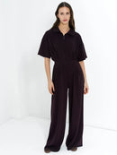 Wren Half Zip Jumpsuit - Mocha Brown