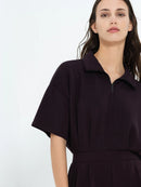 Wren Half Zip Jumpsuit - Mocha Brown