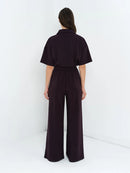 Wren Half Zip Jumpsuit - Mocha Brown