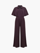 Wren Half Zip Jumpsuit - Mocha Brown