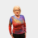 Abstract V Neck Jumper - Print