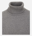 Plain Polo Neck Jumper - Grey