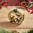 Log & Robin with Holly & Snow