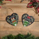 Slate Heart Shaped Decoration - Robin & Post Box