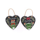 Slate Heart Shaped Decoration - Robin & Post Box
