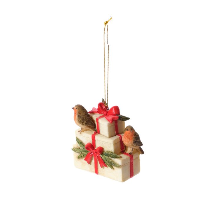 Festive Resin Robins on Present