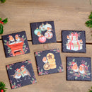 Festive Robin Slate Coaster Assorted Designs