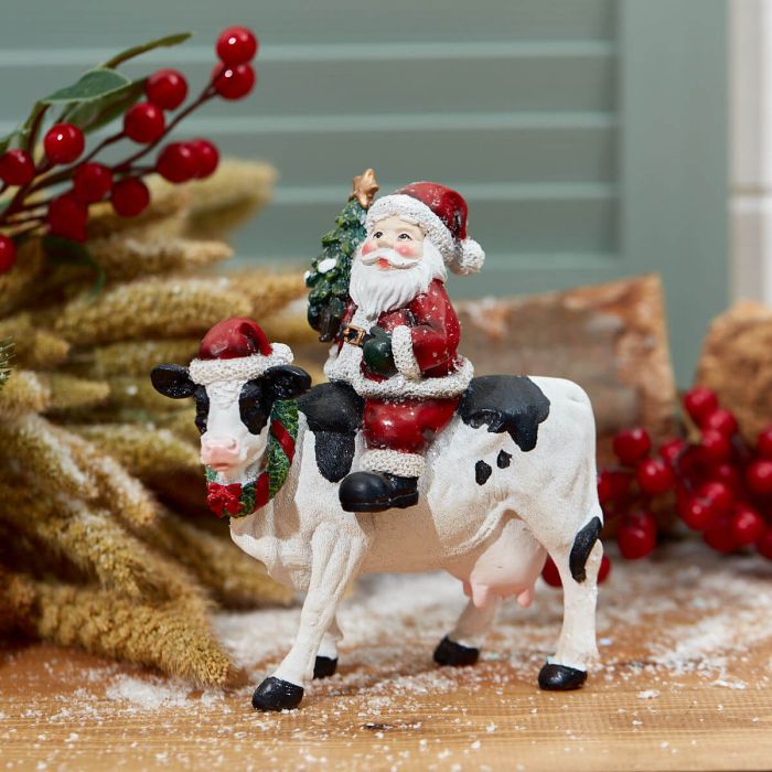 Santa on Cow