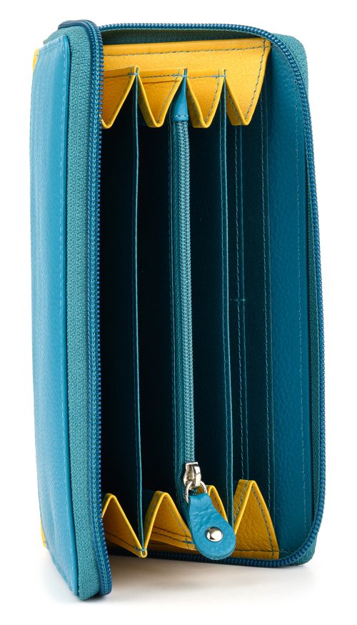Light Weight Purse - Turquoise/yellow
