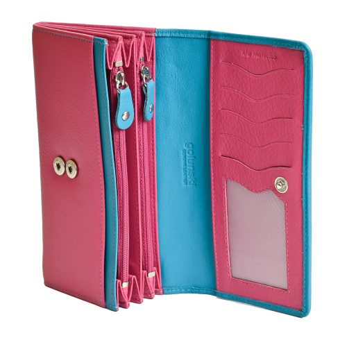 Lightweight Purse - Fuchsia/turquoise