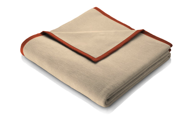 Cotton Contrast Blanket - Natural - 140x180