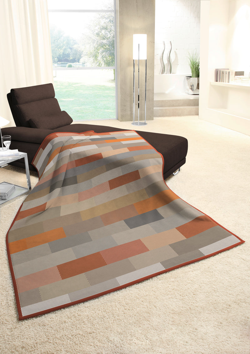 Textured Blocks Throw Terracotta 140 x 180cm