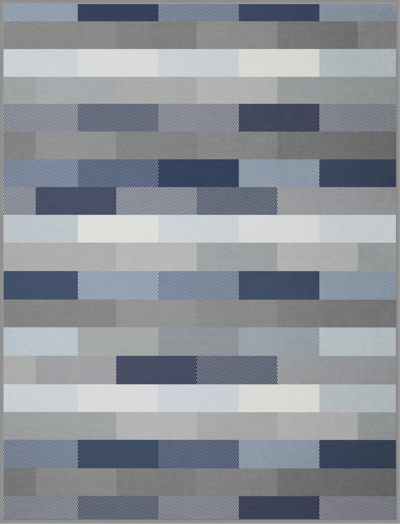 Textured Blocks Blue Throw 140 x 180cm