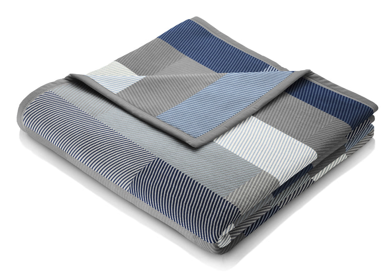 Textured Blocks Blue Throw 140 x 180cm