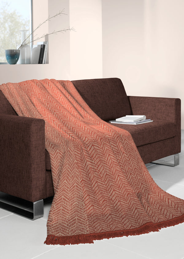Chevron Terracotta Throw 140 x 180cm