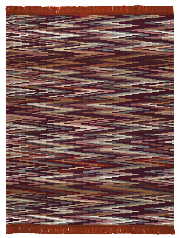 Cotton Rich Throw - Zig Zag Red 140 x 180