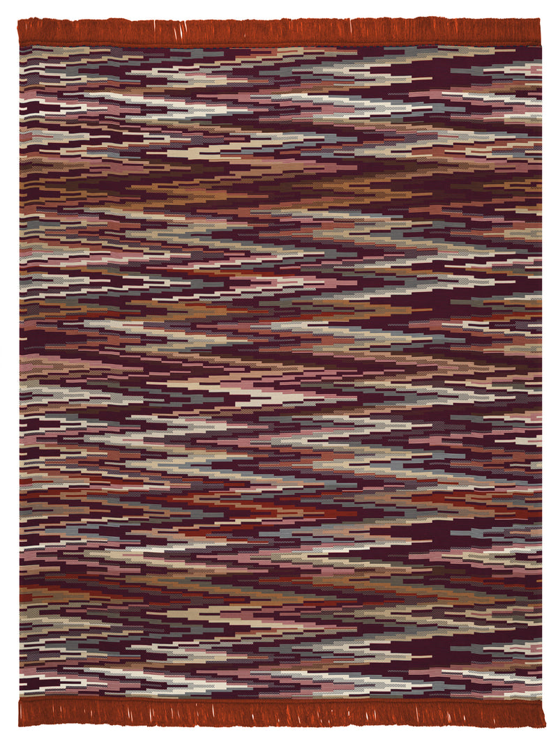 Cotton Rich Throw - Zig Zag Red 140 x 180