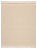 Cotton Rich Border Twill Blanket - Natural - 140x180