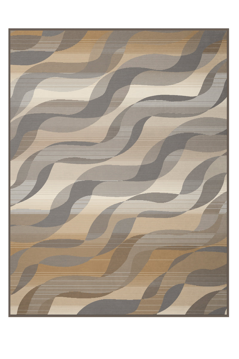 Cotton Rich Waves Blanket - Natural - 140x180