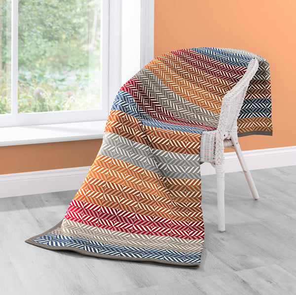 Cotton Rich Throw - Diamond Stripe 140 x 180