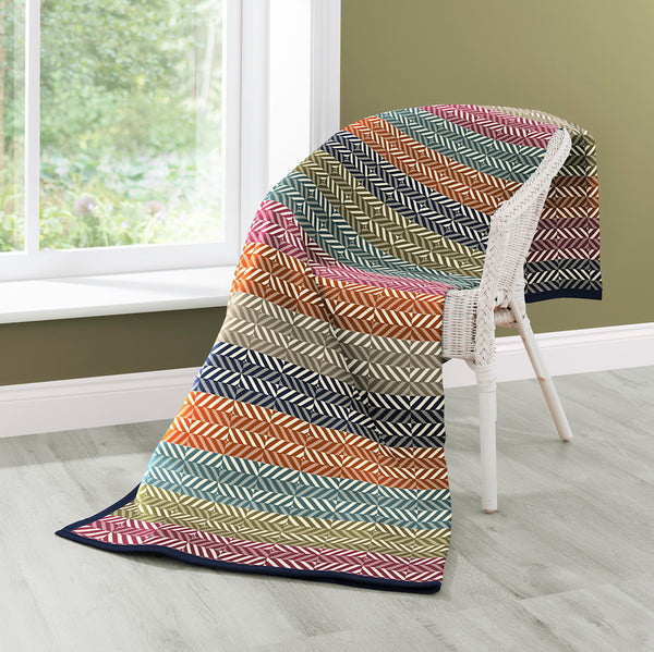 Cotton Rich Throw - Diamond Stripe 140 x 180