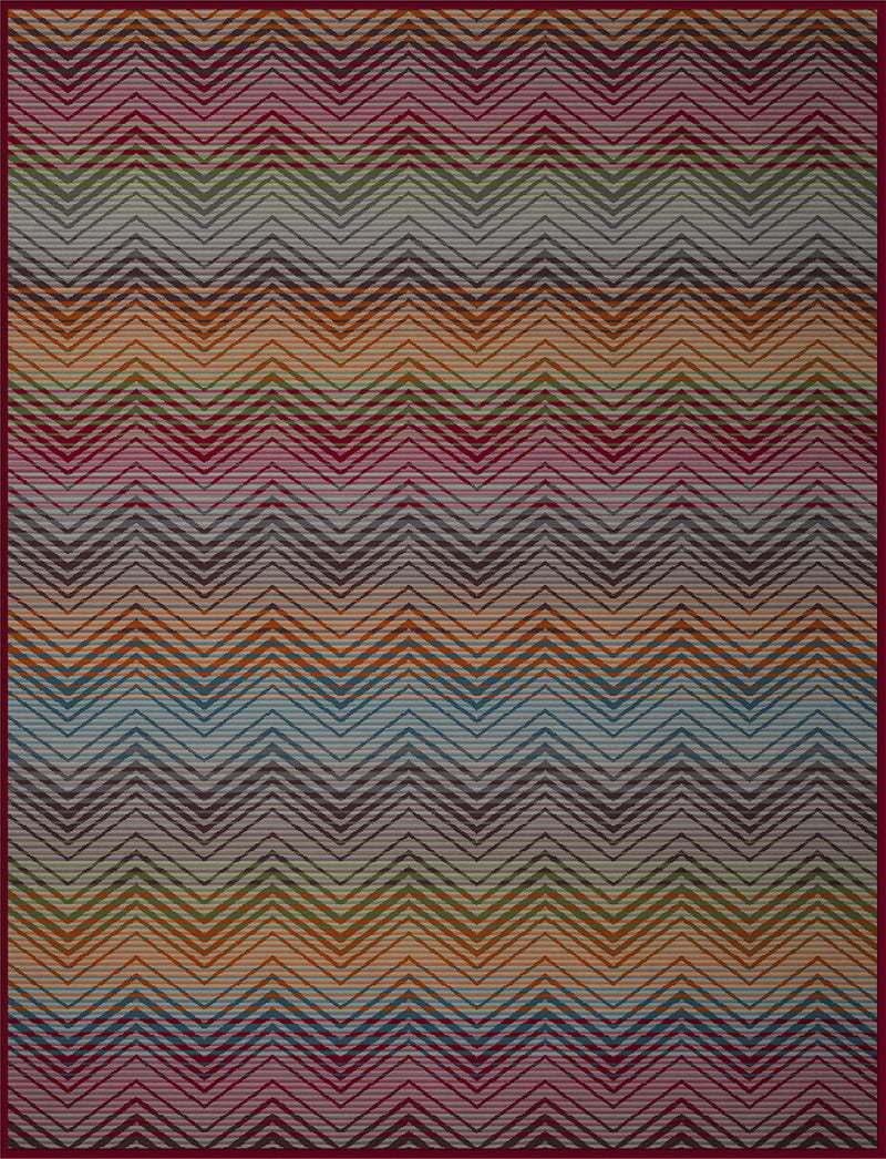 Cotton Rich Throw - Zig Zag Red 140 x 180