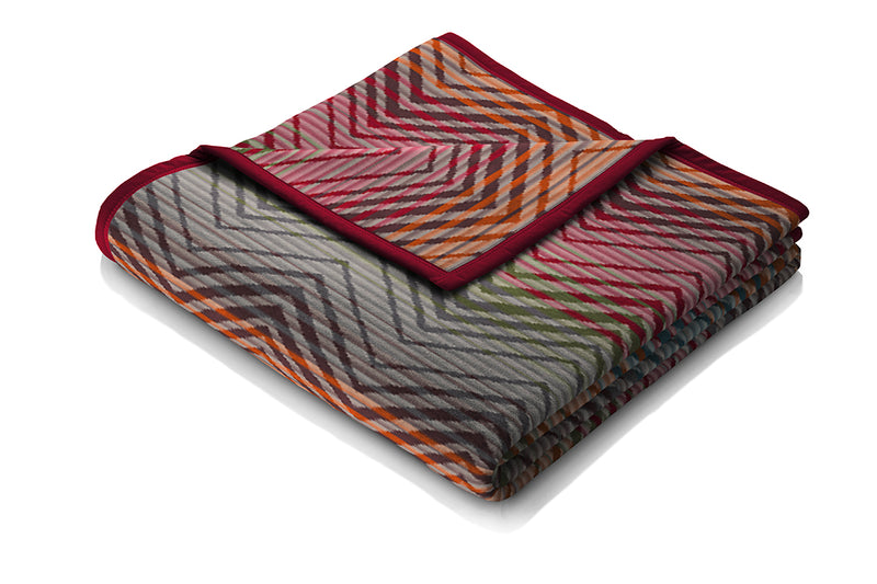 Cotton Rich Throw - Zig Zag Red 140 x 180