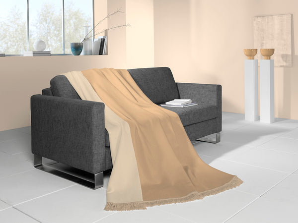 Cotton Rich Throw - Plain Natural 140 x 180