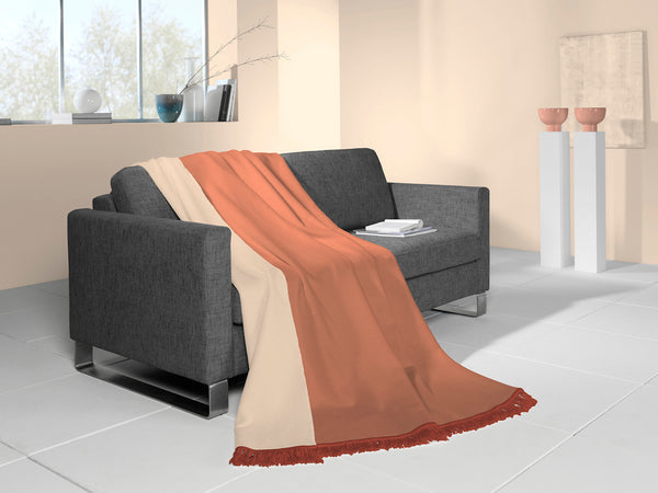 Cotton Rich Throw - Plain Burnt Orange 140 x 180