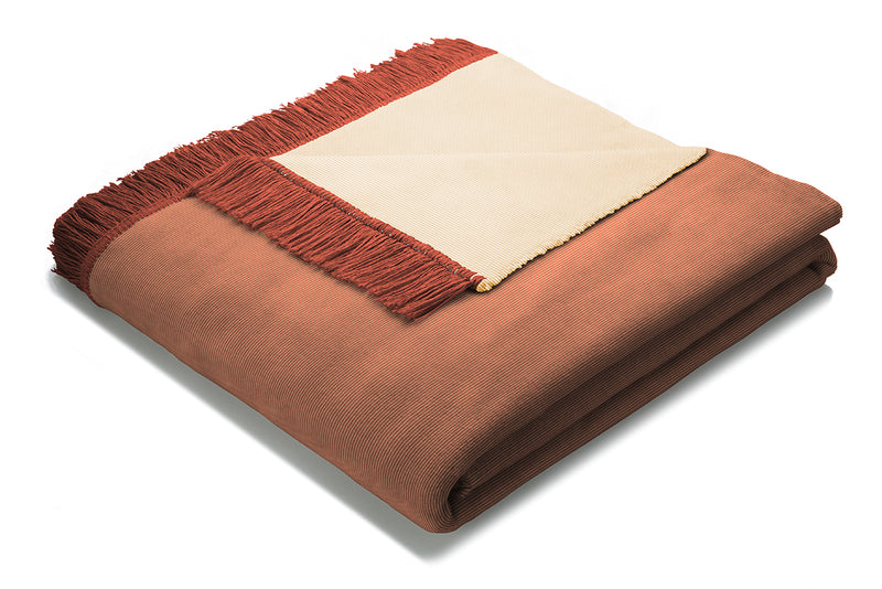 Cotton Rich Throw - Plain Burnt Orange 140 x 180