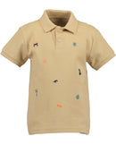 Dropped Shoulder Polo Shirt - Camel