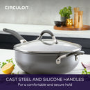 ScratchDefense 26cm Chef's Pan & Lid with Helper Handle