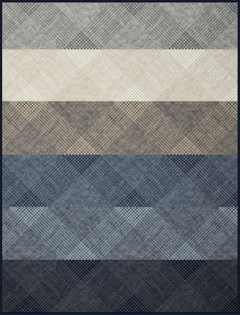 Cotton Rich Cross Hatch Blue Throw 140x180