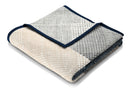 Cotton Rich Cross Hatch Blue Throw 140x180