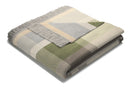 Cotton Rich Green Check Panel Throw - 140x180