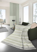 Cotton Rich Kian Green Stripe Throw - 140x180