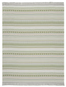 Cotton Rich Kian Green Stripe Throw - 140x180