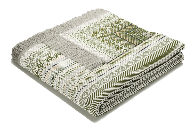 Cotton Rich Kian Green Stripe Throw - 140x180