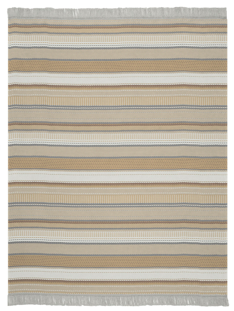 Cotton Rich Throw 140 x 180cm - Neptune Stripe Natural