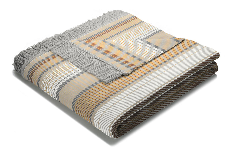 Cotton Rich Throw 140 x 180cm - Neptune Stripe Natural