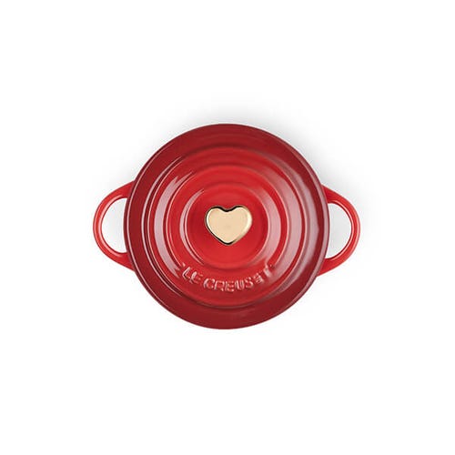 Petite Casserole with Gold Heart - Cerise