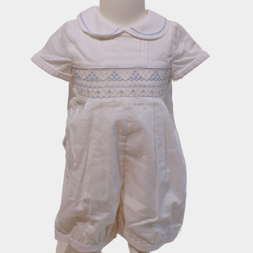 James Linen Romper - White