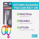Gripz 24cm Household Scissors - Rainbow