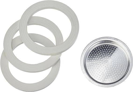 3 Gaskets & 1 Aluminium Filter - 2 Cup Coffee Pot