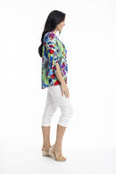 FLARED SLEEVE TOP - Multi-coloured