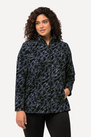 PRINT FLEECE - Navy