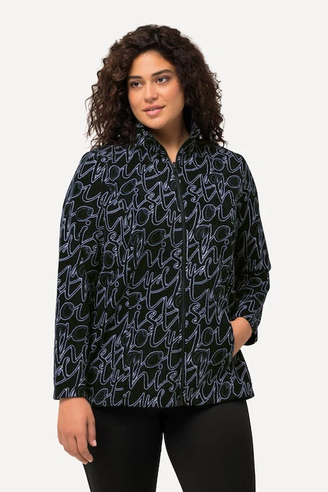 PRINT FLEECE - Navy