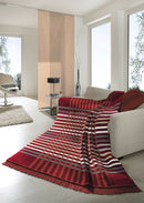 Cotton Rich Border Check Throw 140 X 180CM - Bordeaux