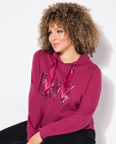 ROCK SEQUINED HOODY - Mahogany